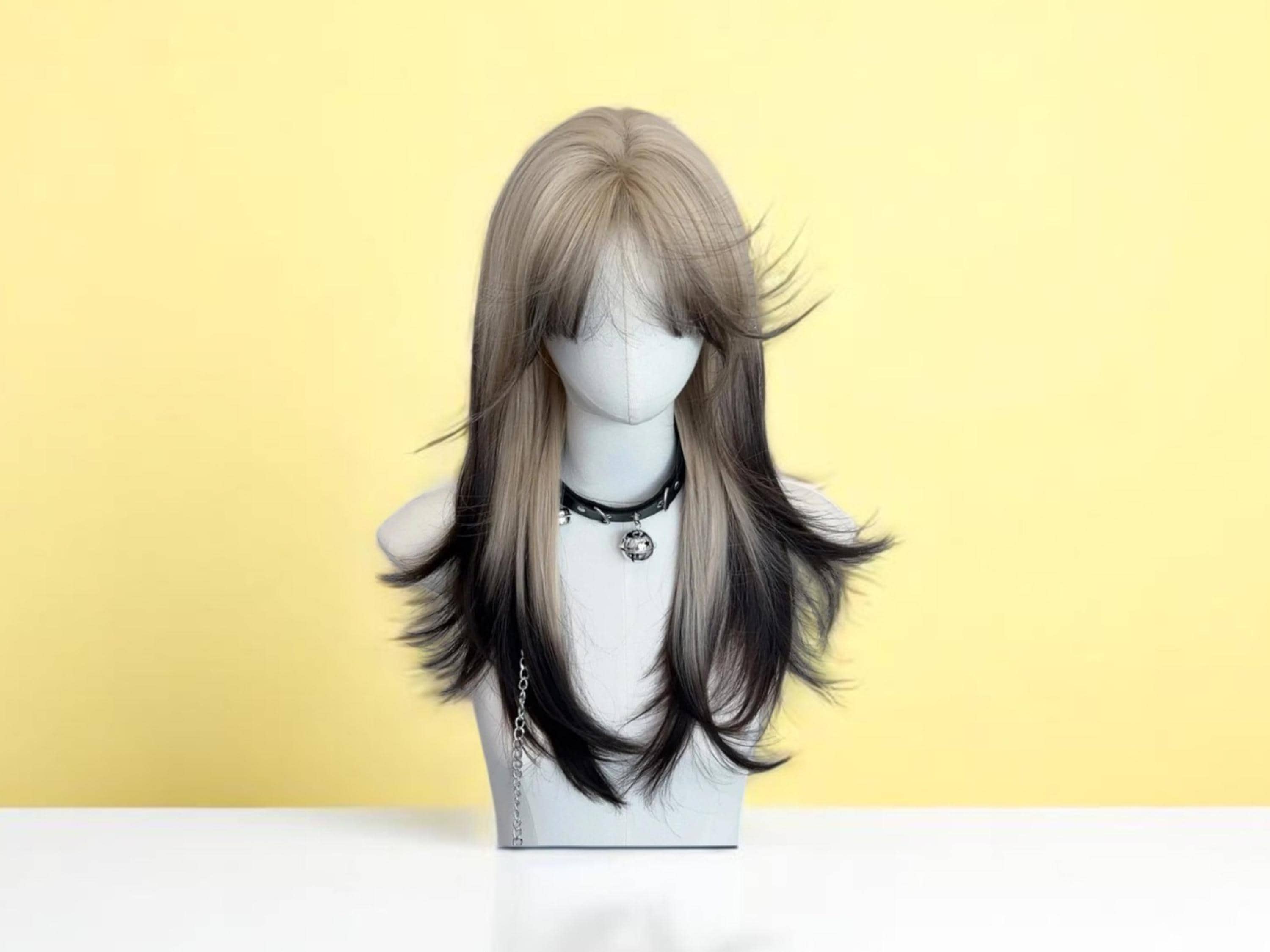 Long Wavy Wig for Women, Blonde and Black Split Hair, Heat-Resistant Synthetic Wig for Women, Cosplay & Fashion Wig | Gift Idea