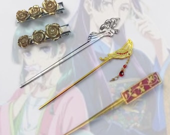 Presilhas de cabelo Maomao, acessórios para cabelo, presilhas de rabo de cavalo de anime, jinshi, presente para ela