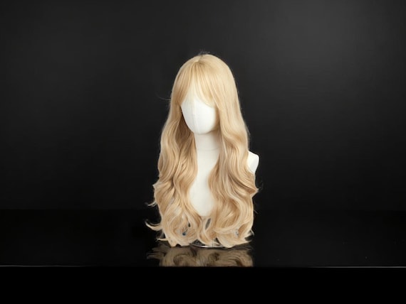 Pale Golden Blonde Wig,with Bangs Amazon.com : GORGIUS Glueless Wigs with Bang Golden Blonde  main image 4