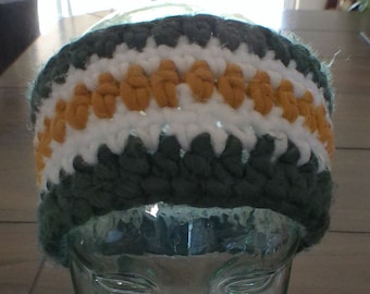 Crochet Headband - Green, White and Gold - Great For NFL Green Bay Packers Fans
