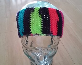 Neon and Black Wide Crochet Head Band