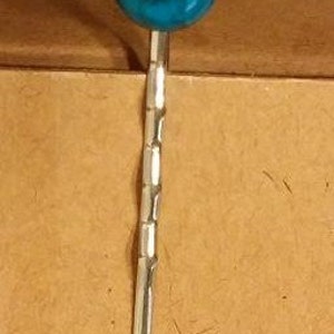 Bobby Pin with Turquoise Blue Cabochon image 2