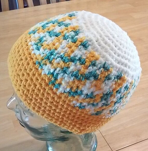 Handcrafted Crochet Floral Beanie - Seafoam Crochet Beanie - Sea Foam Green, Magenta, Yellow, Tan, and  main image 2