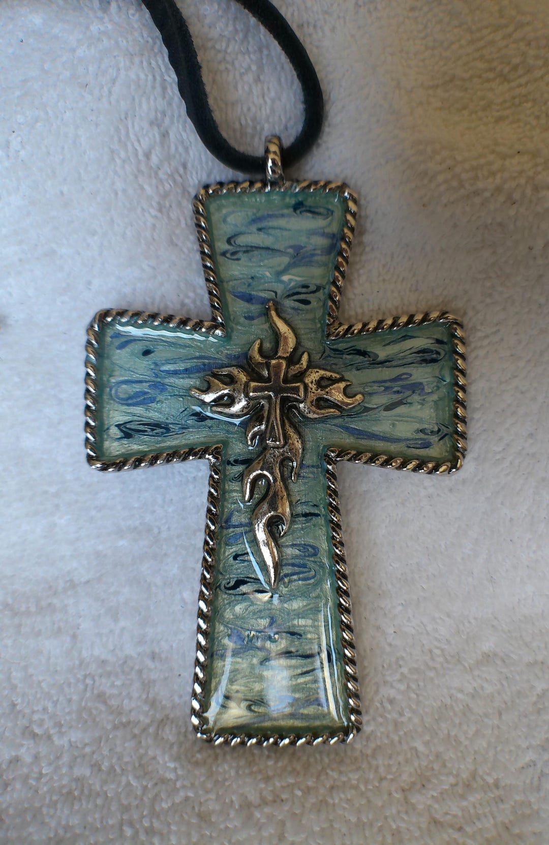 Stable Cross Marbled Sky Blue Western Saddle Cross (SC #97) - Etsy