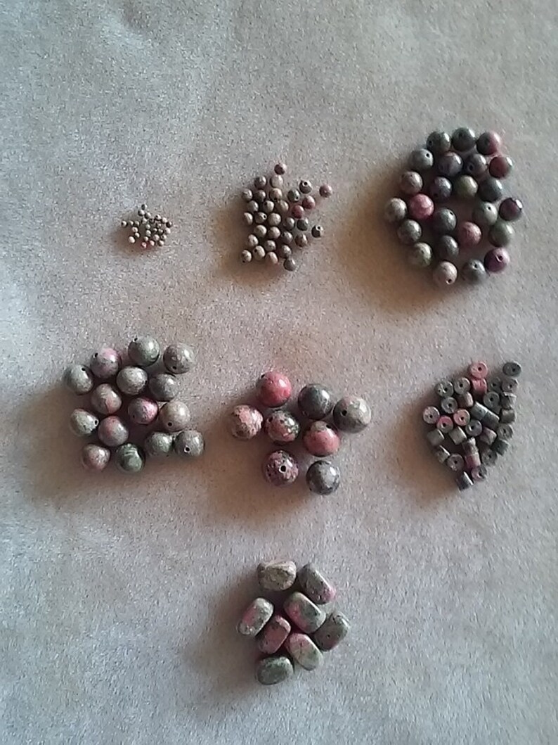 Green Stones Rounds Barrels #1120 DESTASH Unakite Rectangles
