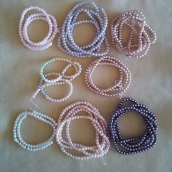 DESTASH - Glass Pearls - Pink, Brown, Purple, Green, White, Yellow, Taupe (#1062)