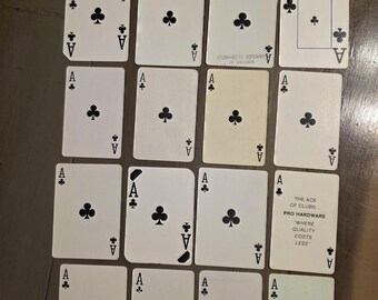 Ace of Clubs Ephemera - 20 Unique Playing Cards from Different Decks for Junk Journals, Altered Art, and Paper Crafts