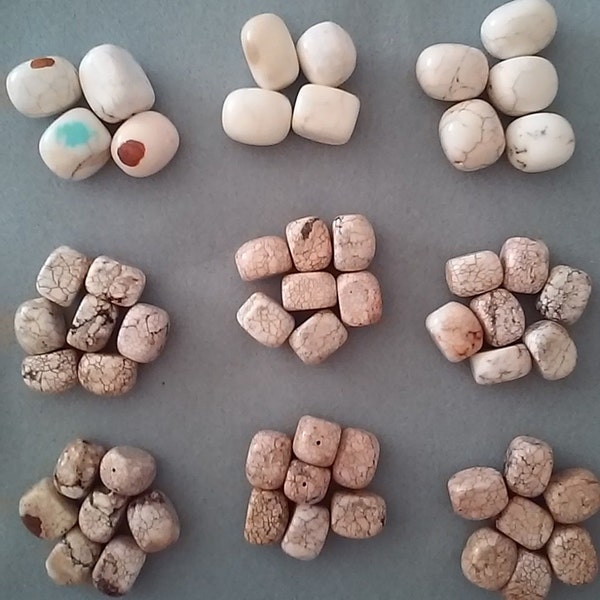 DESTASH - Stone Beads - Pink, White, Tan - Cube, Round, Square - (#1216)