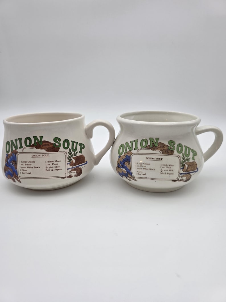 Vintage Porcelain Retro Soup Bowl With Recipe - Etsy