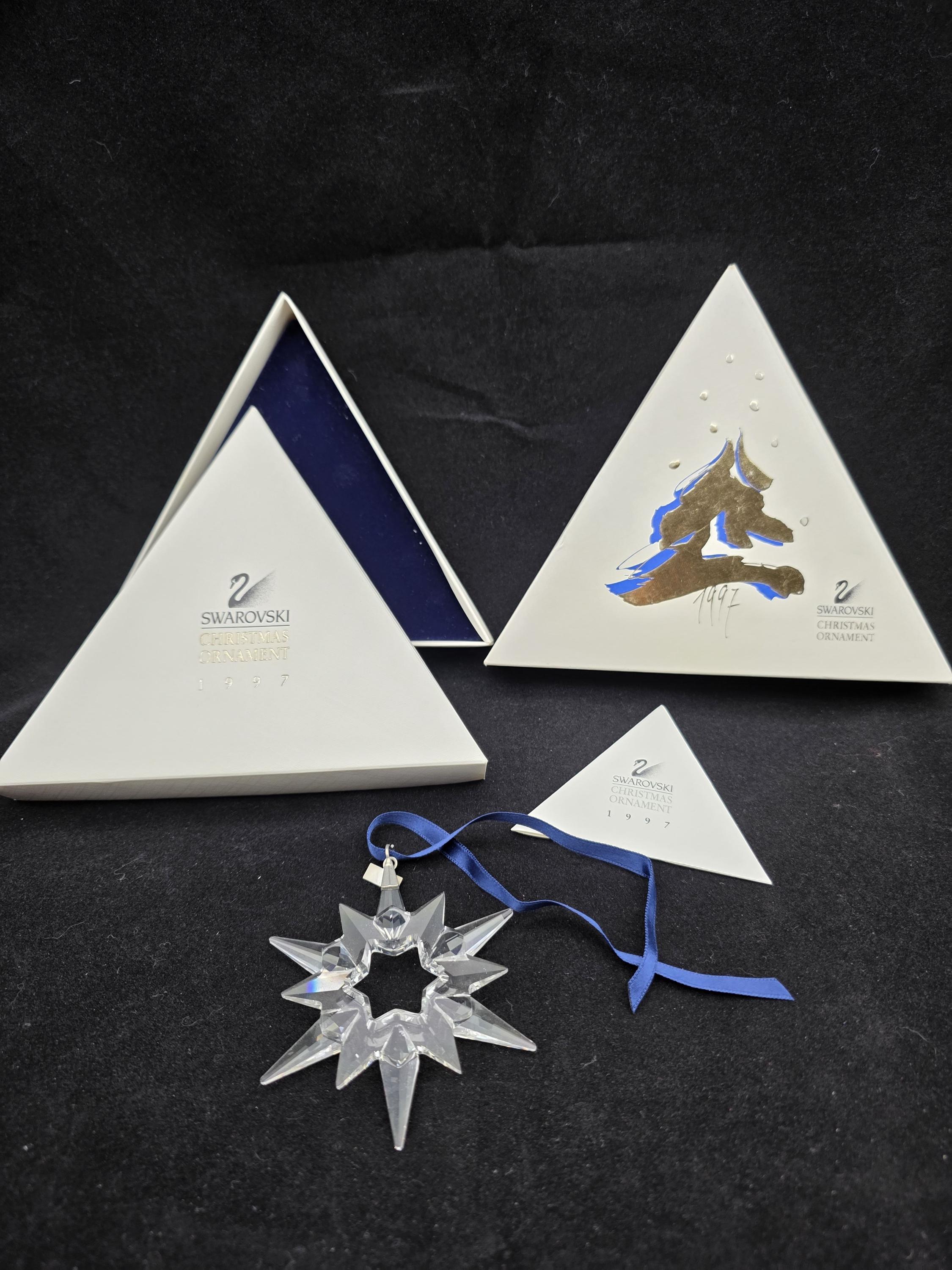 Vintage 1997 Swarovski Holiday Ornament With Original Box and