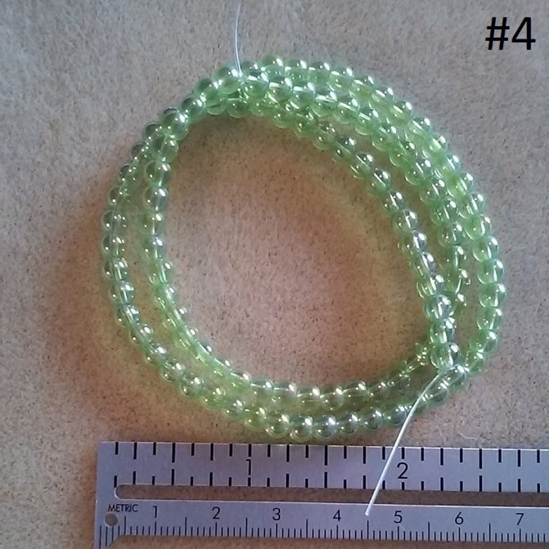Chip Glass Beads Firepolish Fringe DESTASH #1108 Round Lime Green Luster Rondelle Neon Green