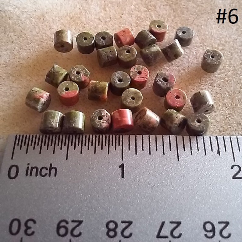 Green Stones Rounds Barrels #1120 DESTASH Unakite Rectangles