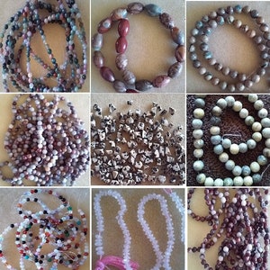 DESTASH - Gemstone Beads - Round and Barrell (#1029)