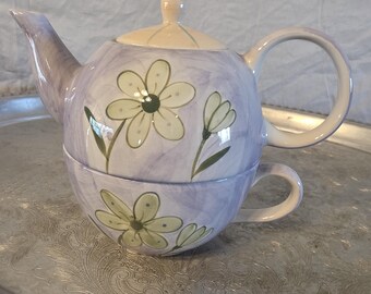 Vintage Ceramic Stackable Teapots, Creamer and Sugar Bowl Sets