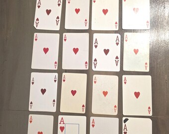 Ace of Hearts Ephemera - 19 Unique Playing Cards from Different Decks for Junk Journals, Altered Art, and Paper Crafts