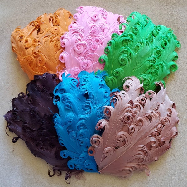 Nagorie Feather Pads - Choose Orange, Pink, Lime Green, Caramel Brown, Dark Brown or Turquoise