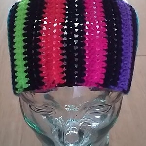 Neon Stripes Wide Crochet Head Band
