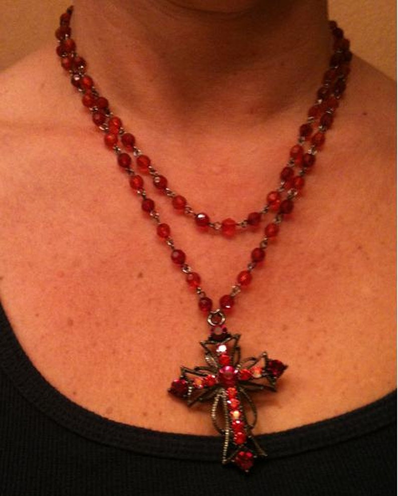 Double Strand Cross Necklace