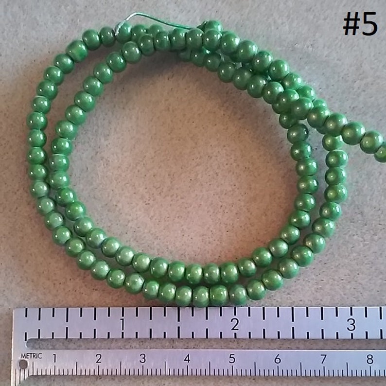 Chip Glass Beads Firepolish Fringe DESTASH #1108 Round Lime Green Luster Rondelle Neon Green