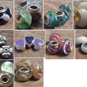 DESTASH - Set of Three Large Hole Beads - Choose Color