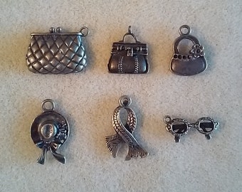 DESTASH - Purse, Hat, Scarf and Sunglasses Pendant Charms