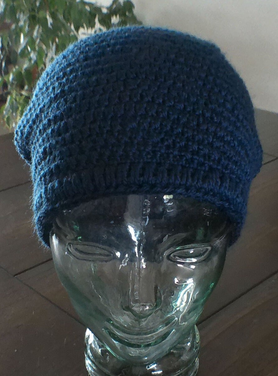 Navy Crochet Beanie - Etsy