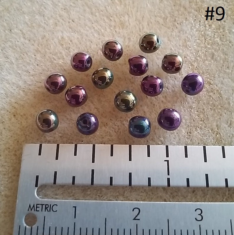 Choose Purple Firepolish AB Finish Glass Beads Round Drops #1159 Metallic Faceted Matte DESTASH