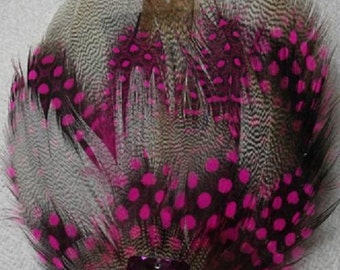 Pink and Brown Feather Fascinator with Pink Crystal Flatback - Choose headband, barrette, comb or clip
