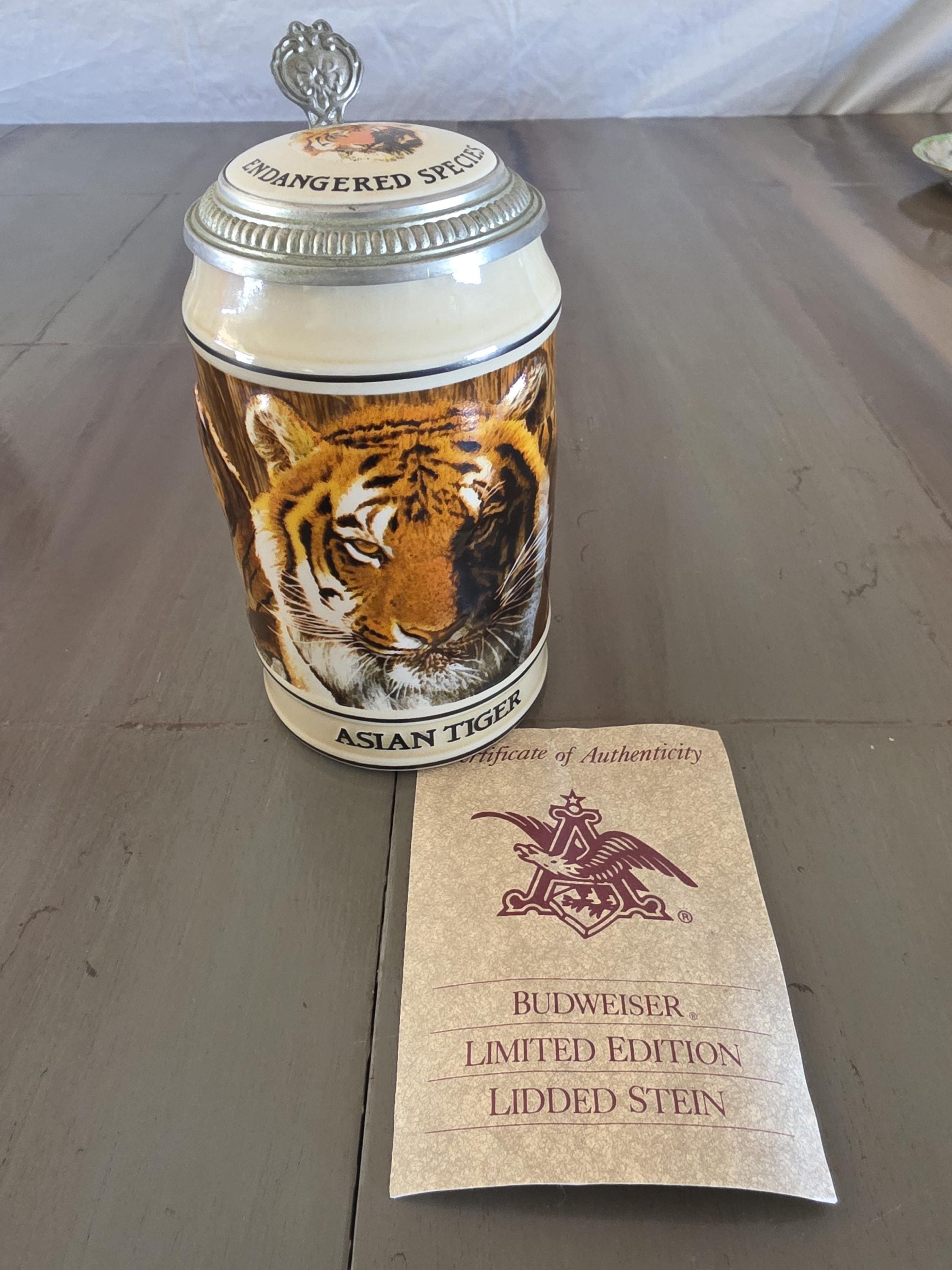 Vintage Budweiser Endangered Species Stein (CS126 the Asian Tiger