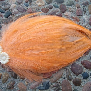 Peach Hackle Fascinator Choose headband, barrette, comb or clip image 1