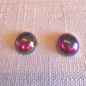 Ruby Red with a Touch of Rainbow Post Earrings
