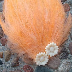 Peach Hackle Fascinator Choose headband, barrette, comb or clip image 2