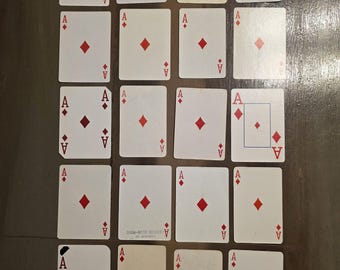 Ace of Diamonds Ephemera - 20 Unique Playing Cards from Different Decks for Junk Journals, Altered Art, and Paper Crafts