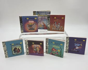 Vintage Little Little Golden Books - Children's Miniature Walt Disney 3"x3" Books
