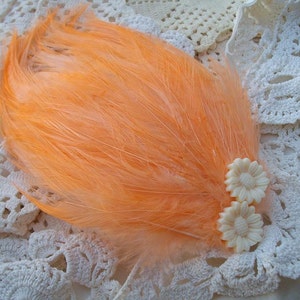 Peach Hackle Fascinator Choose headband, barrette, comb or clip image 3