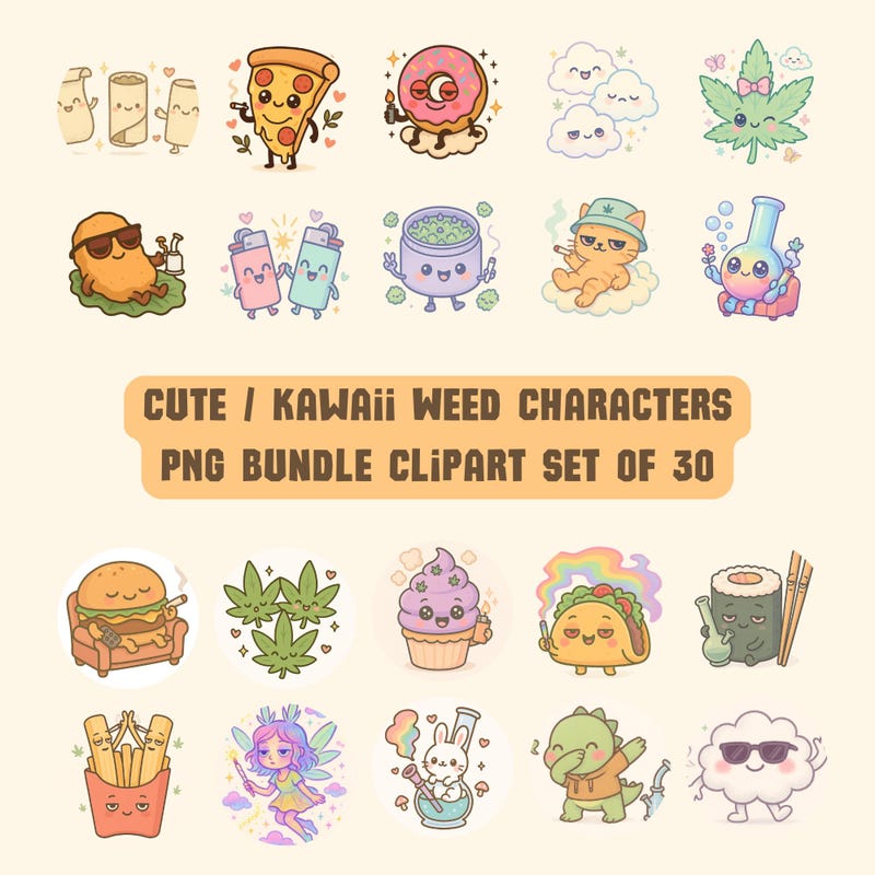 Cartoon Weed Sticker - Etsy