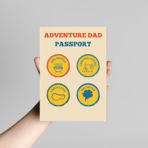 Carte papa aventure modifiable | Cadeau unique pour la fête des pères pour les amateurs de plein air | Cadeau pour papa campeur barbecue | Carte papa imprimable