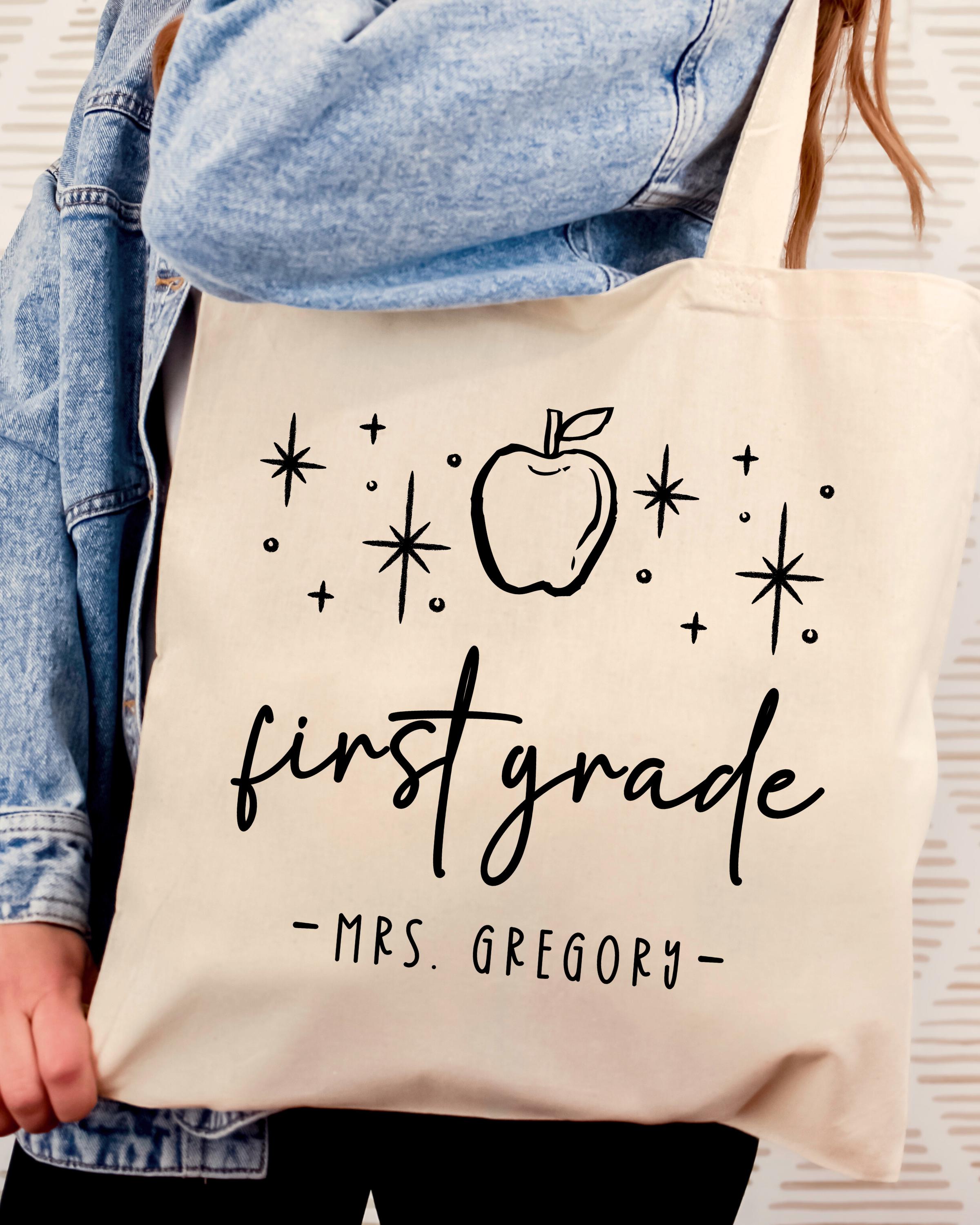 Personalized Teacher Tote: Custom Grade Level Canvas Bag Gift - Etsy