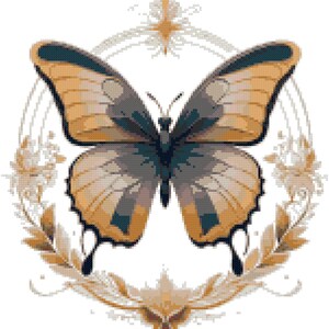 Phoque machaon impérial | Modèle de point de croix papillon PDF