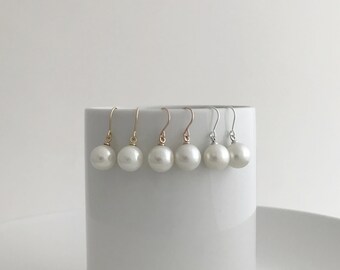 Bridal Pearl Earrings Sterling Silver Rose Gold Filled Gold Filled Ear Wires Wedding Jewelry - Ships in 1-3 Business Days