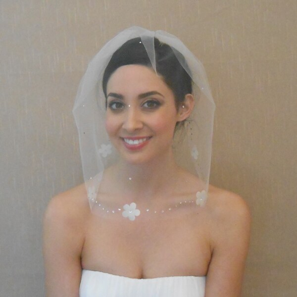 Étole Et Voile De Mariée En Tulle De Soie Ivoire - Avec Peigne, Fait Main, Neuf
