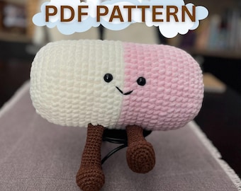 Chill Pill Crochet Pattern – Amigurumi Plush Toy (PDF Pattern)