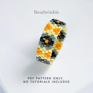 Peyote Beading Ring Pattern PDF – Colorful Geometric Design – Handmade Peyote Stitch Jewelry