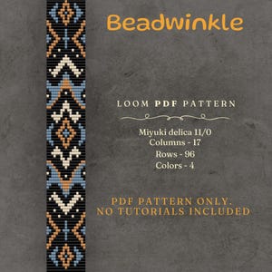 Large motif tribal de perles de bracelet, pour le tissage sur métier à tisser de bijoux à faire soi-même, design ethnique d'inspiration autochtone