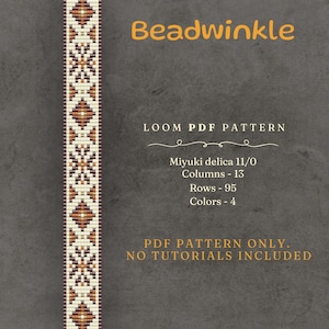 Aztec Loom Bracelet Pattern PDF, For DIY Jewelry Beadwork, Modern Boho Ethnic Design