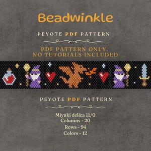 Dragon Bracelet Pattern: 8-Bit Wizard Beading (PDF)