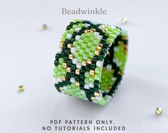 Patrón de anillo de cuentas de serpiente: Punto peyote de piel de serpiente (PDF)