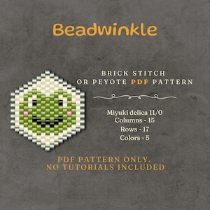 Frog Beaded Pendant Pattern – Peyote & Brick Stitch (PDF Pattern)