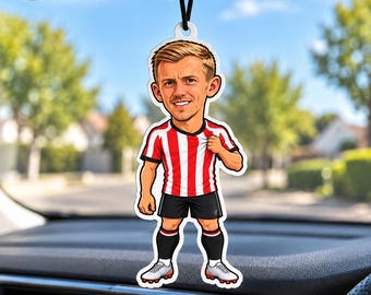 Football Free Kick Specialist Air Freshener | Red & White Football Car Accessory | Football Fan Gift | Sports Car Freshener