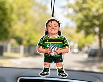 JJ Van Der Mescht Chibi Rugby Air Freshener – Saints Forward Fan Gift